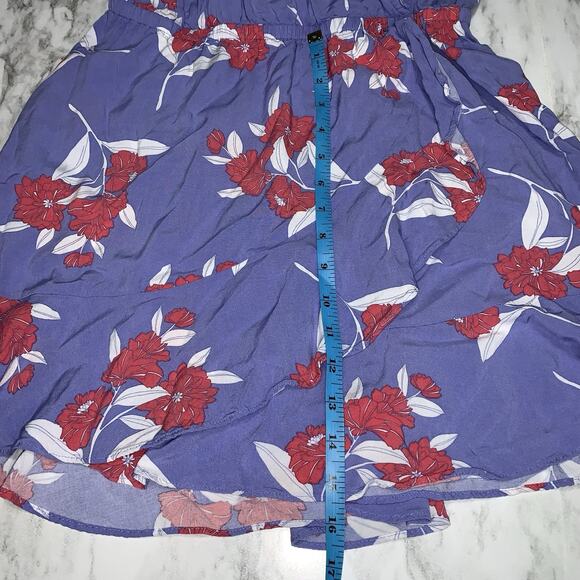 Express Purple Floral Spaghetti Straps Mini Wrap Dress Size M - Picture 8 of 10